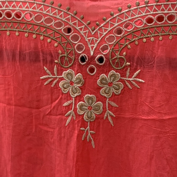 Johnny Was Beautiful Britta coral Tunic Top, with embroidery size S NWT . - Picture 12 of 16